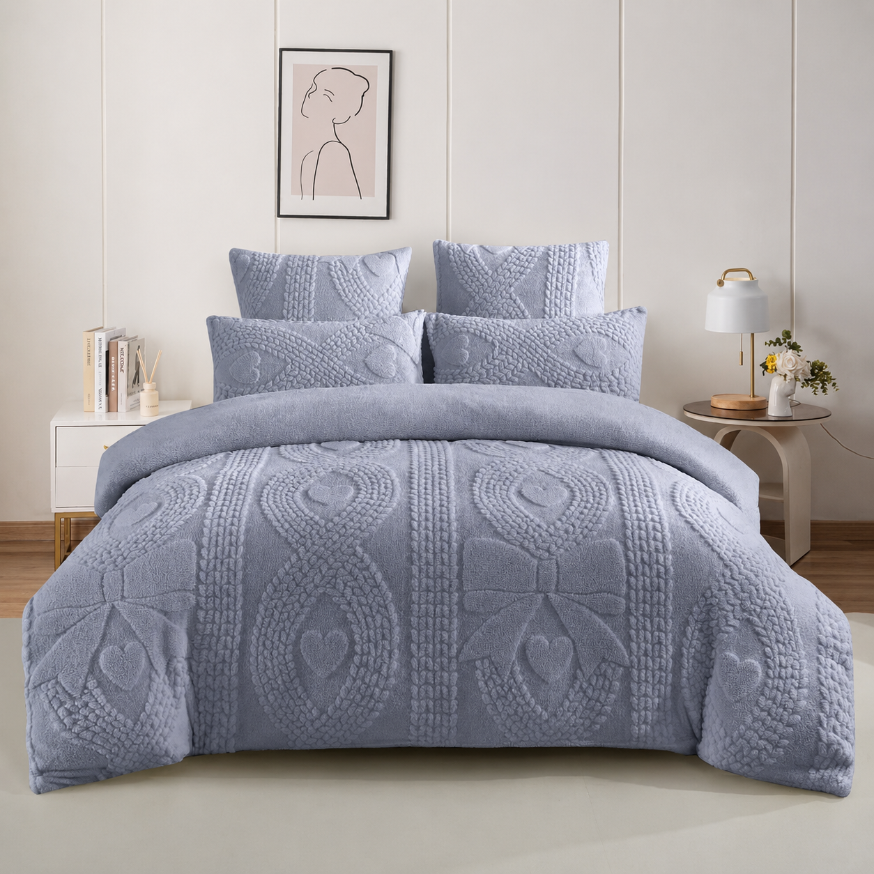 5pcs Super King Quilted Bedspread Set