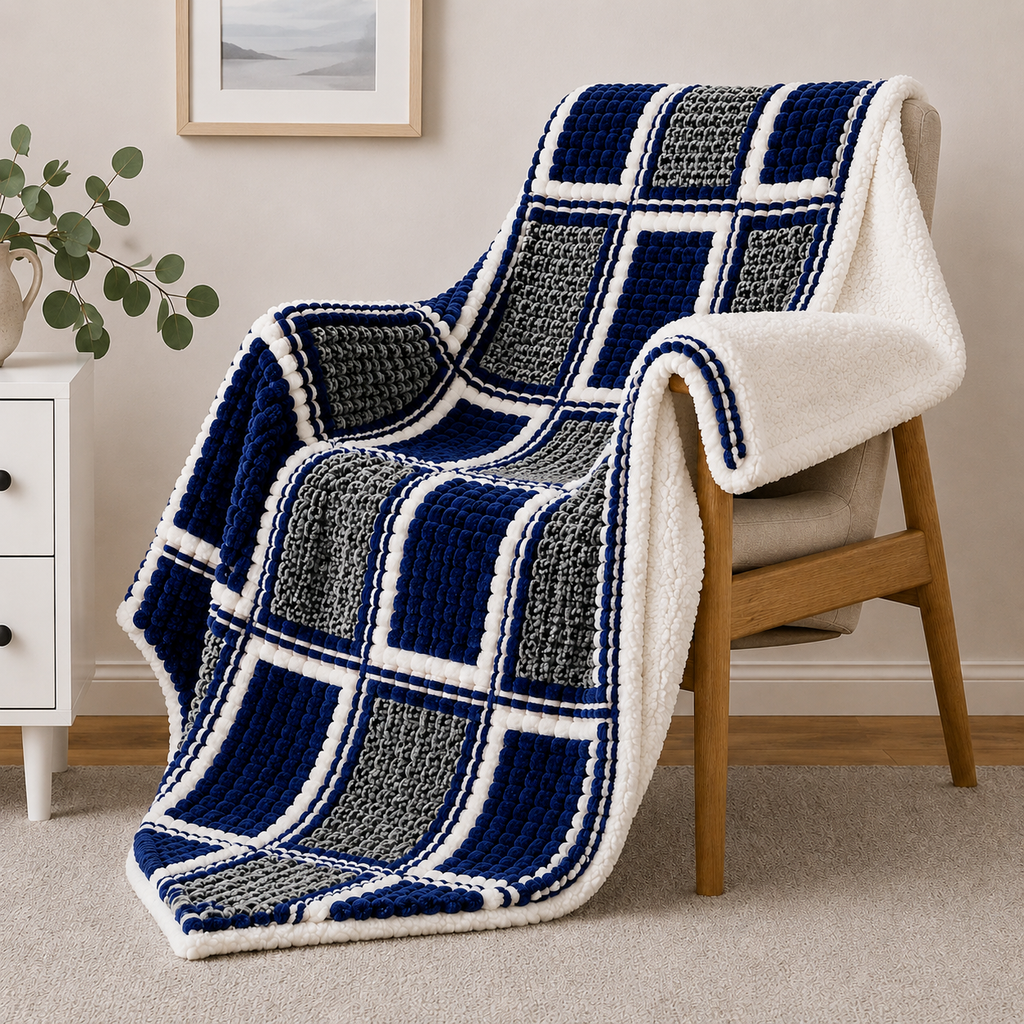 Sherpa-Backed Fleece Throw Blanket 200x230cm