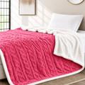 Geometric Sherpa-Backed Fleece Throw Blanket 180x200cm