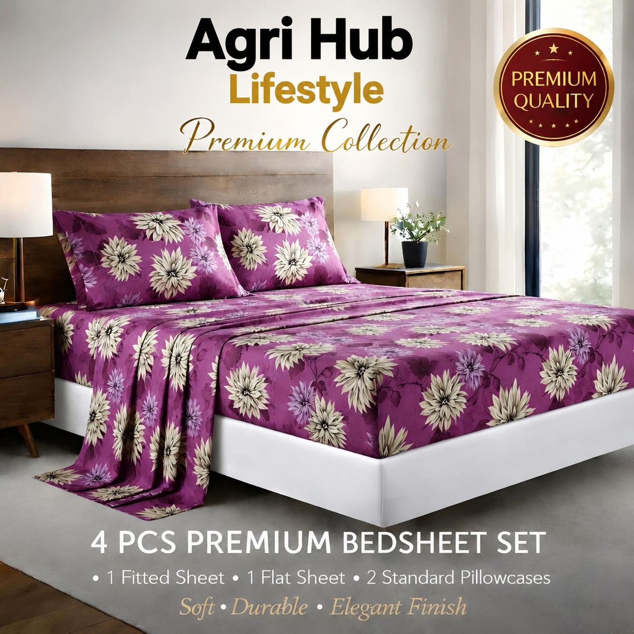 4pcs Premium Bed Sheet Set