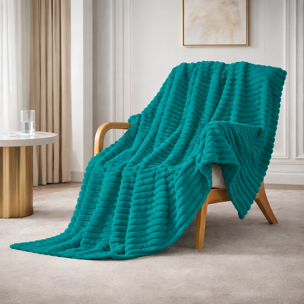 Corduroy Fleece Throw Blanket 180x200cm