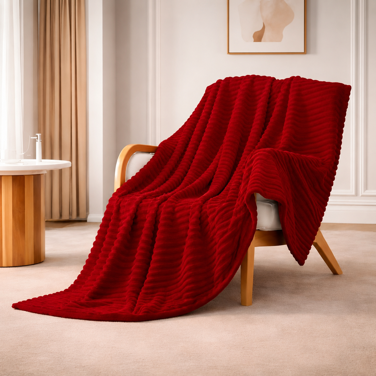 Corduroy Fleece Throw Blanket 180x200cm