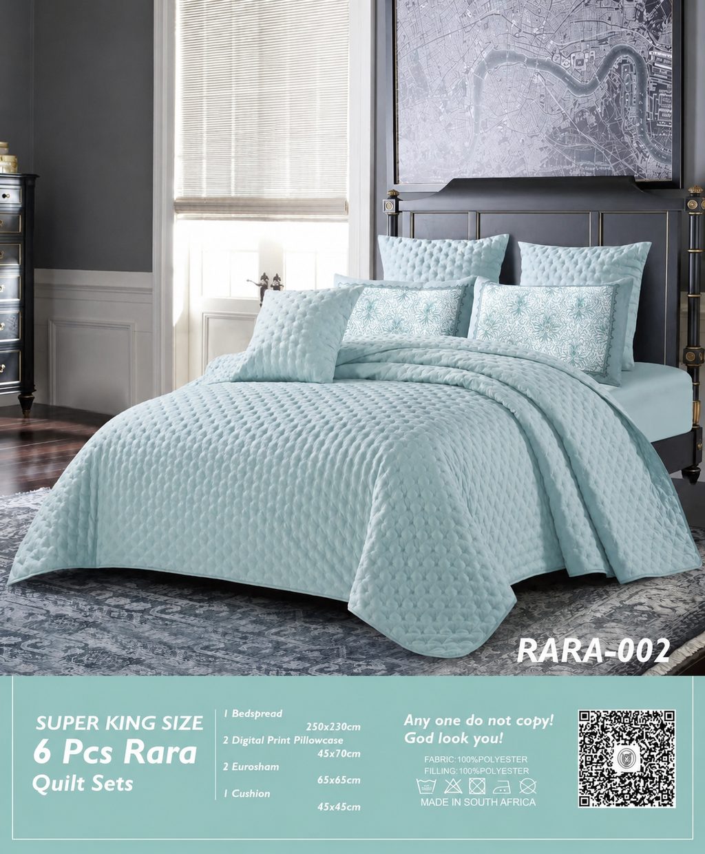 Rara 6pcs Super King Quilt Set
