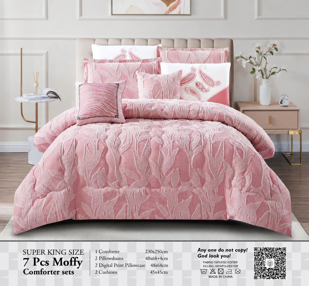 Moffy 7pcs Super King Comforter Set