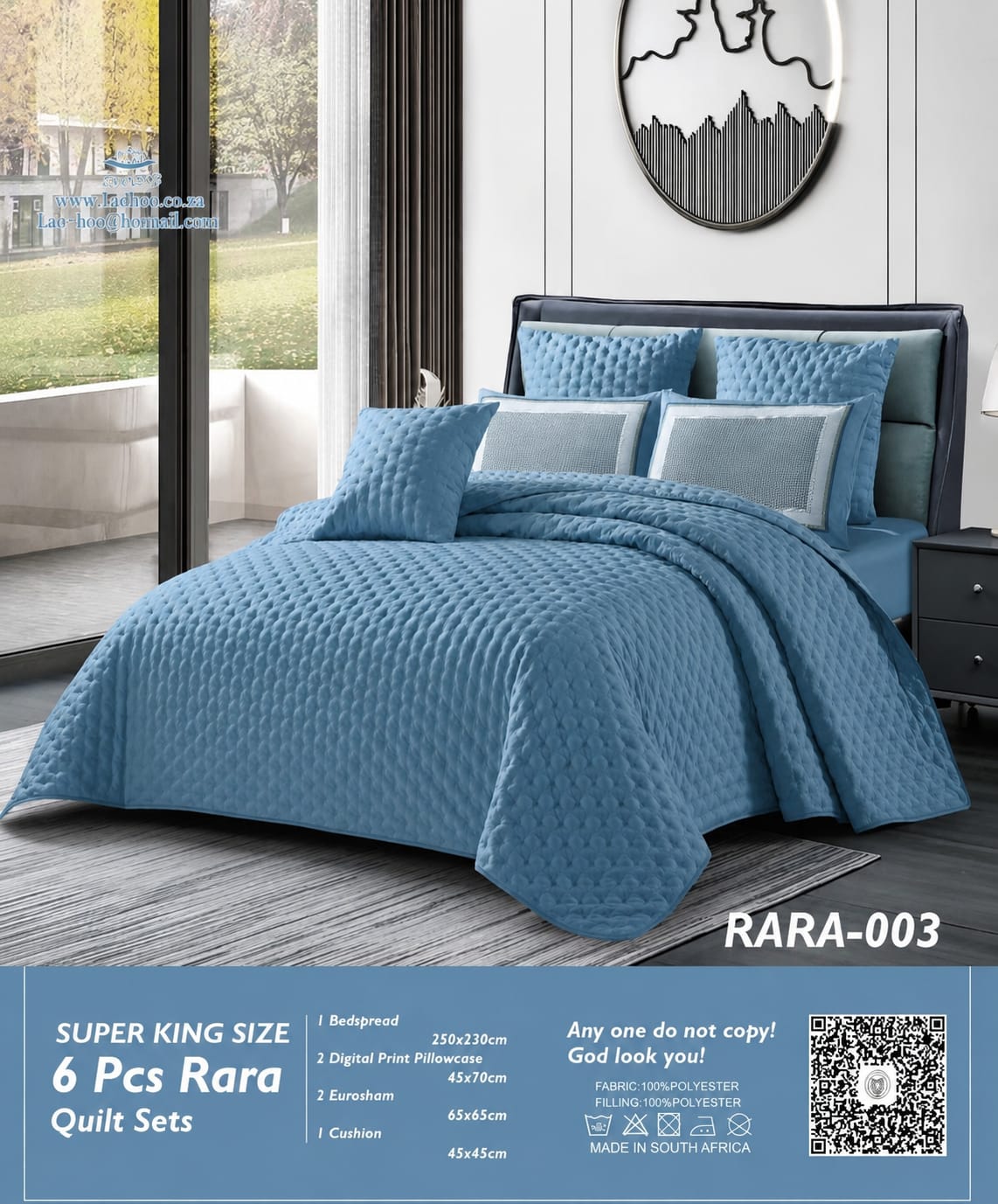 Rara 6pcs Super King Quilt Set