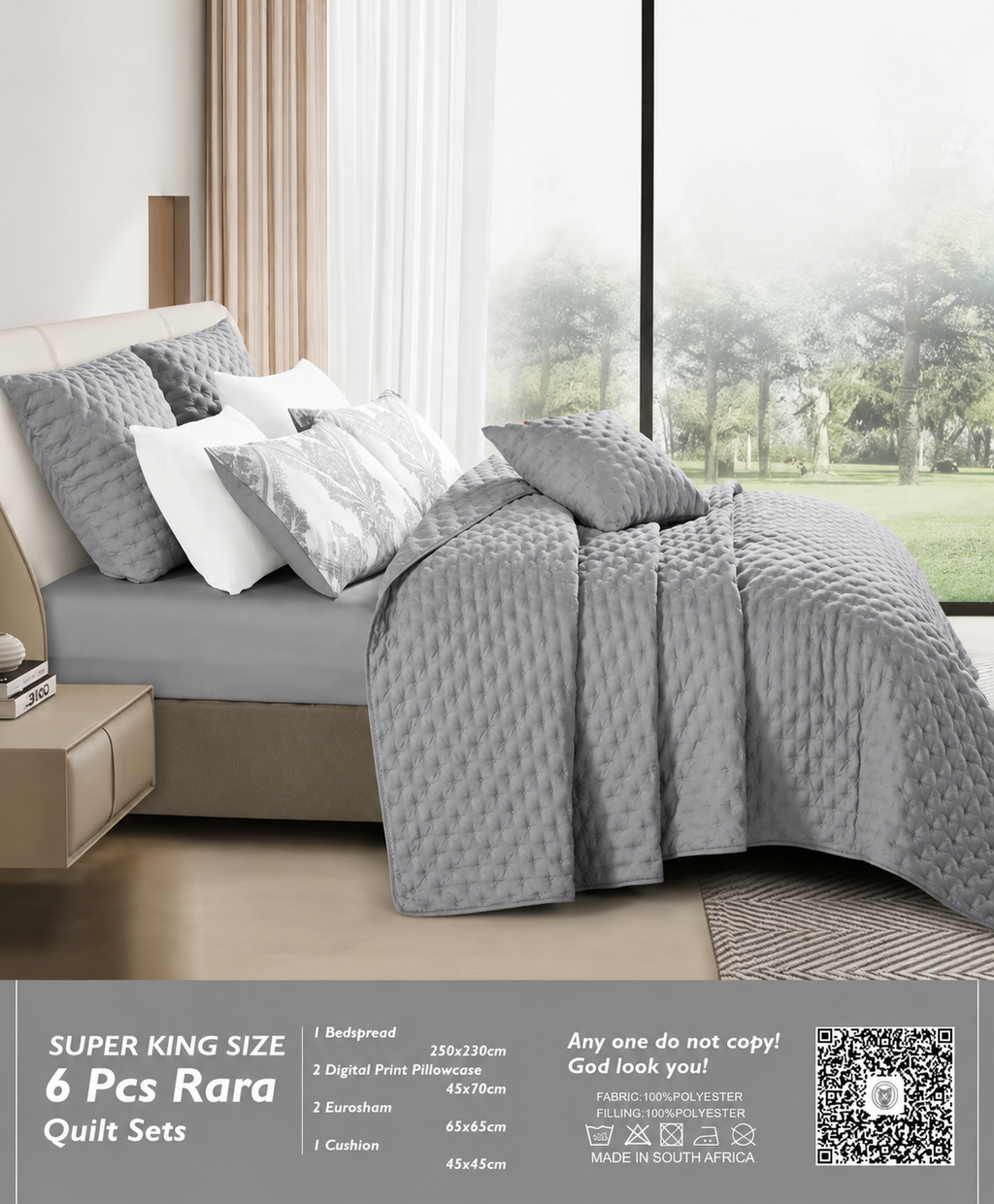 Rara 6pcs Super King Quilt Set