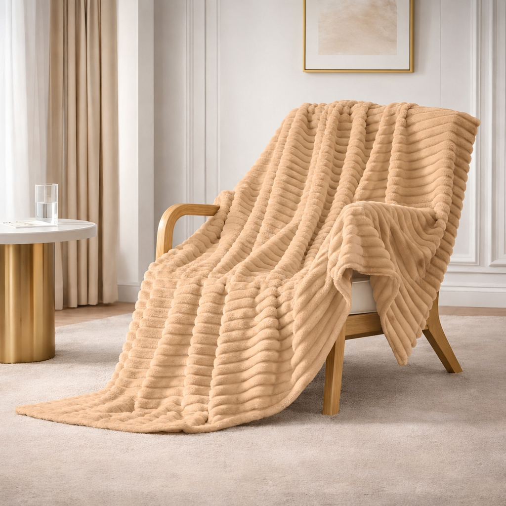 Corduroy Fleece Throw Blanket 180x200cm