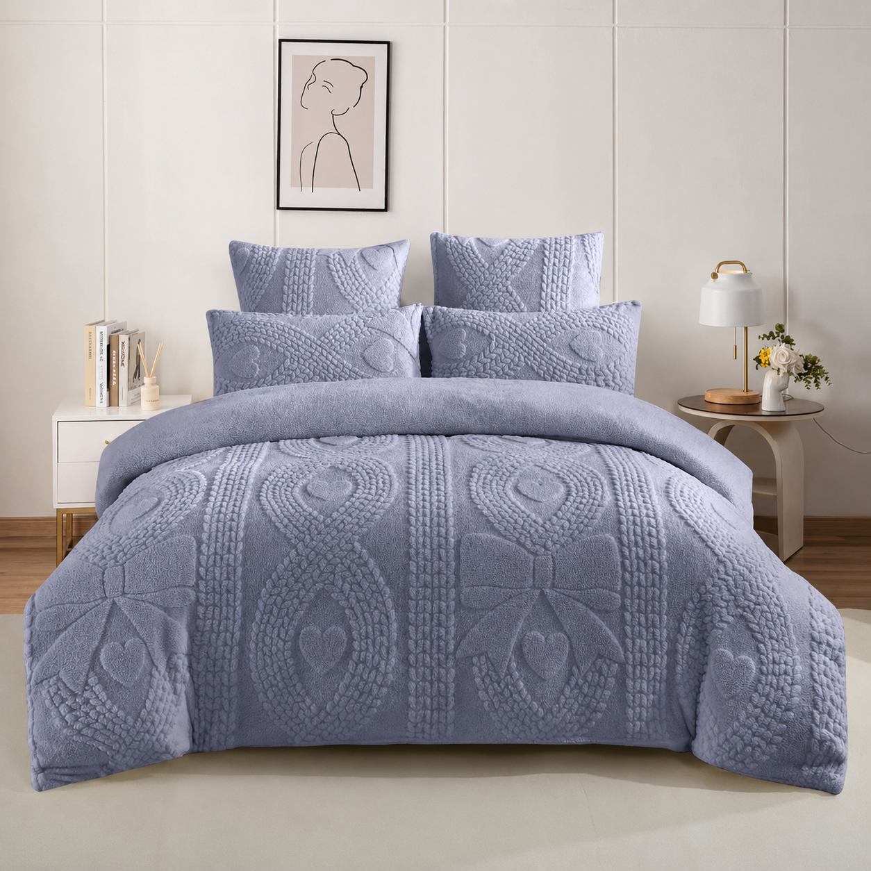 5pcs Super King Quilted Bedspread Set