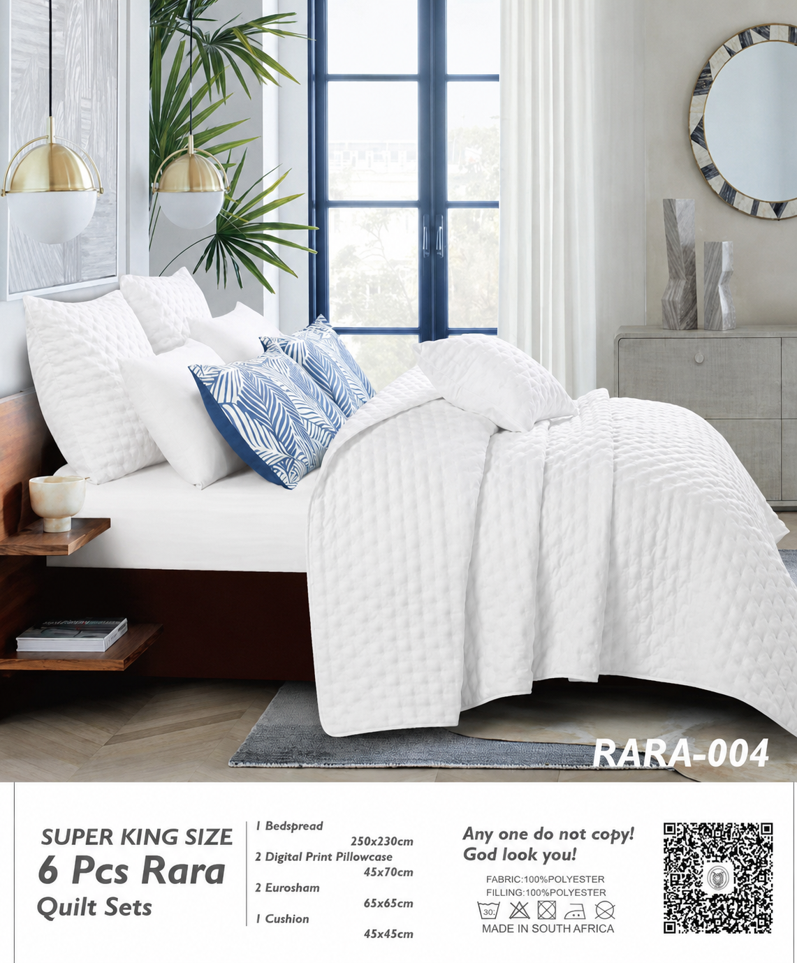 Rara 6pcs Super King Quilt Set