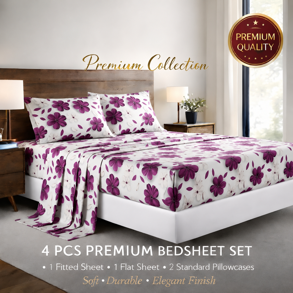 4pcs Premium Bed Sheet Set