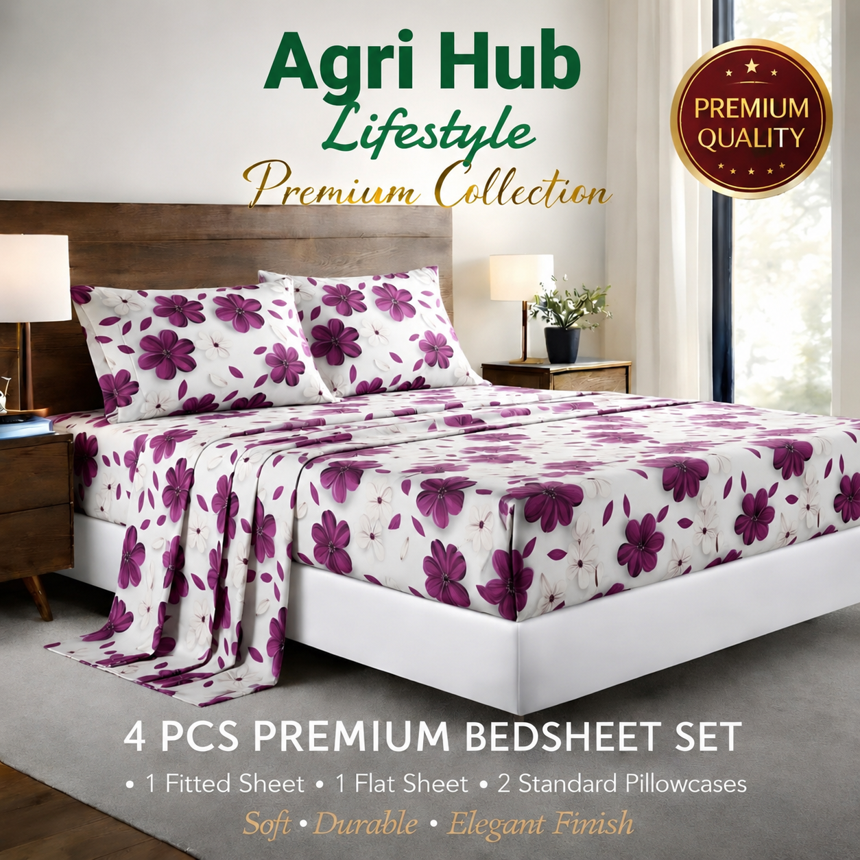 4pcs Premium Bed Sheet Set