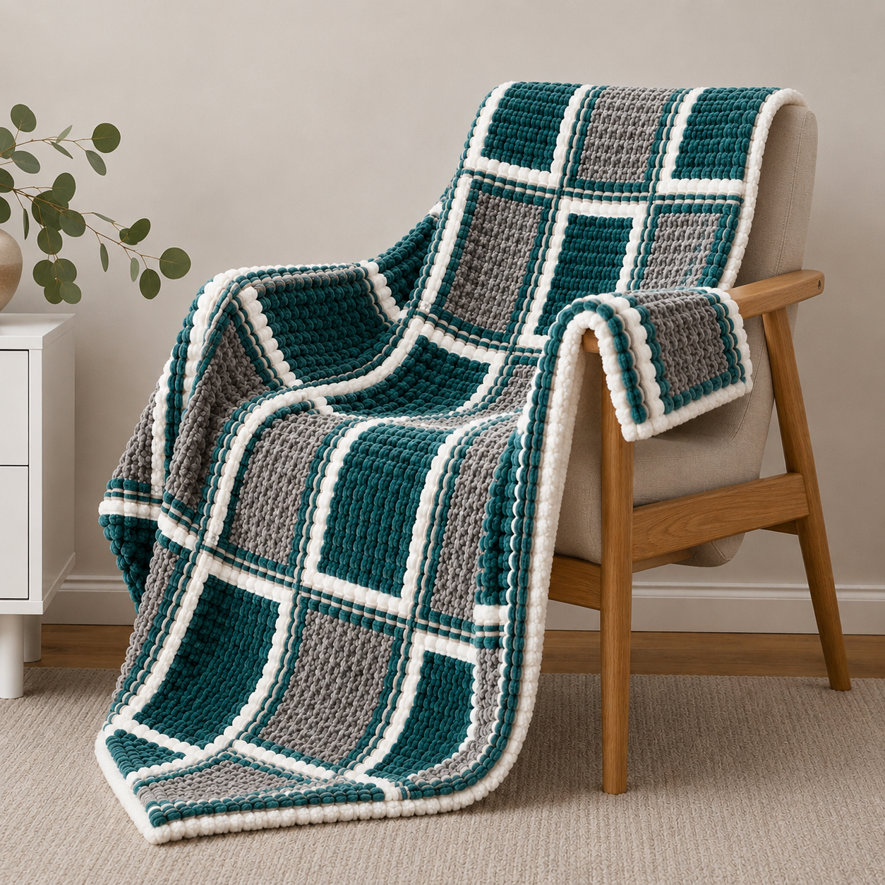 Sherpa-Backed Fleece Throw Blanket 200x230cm